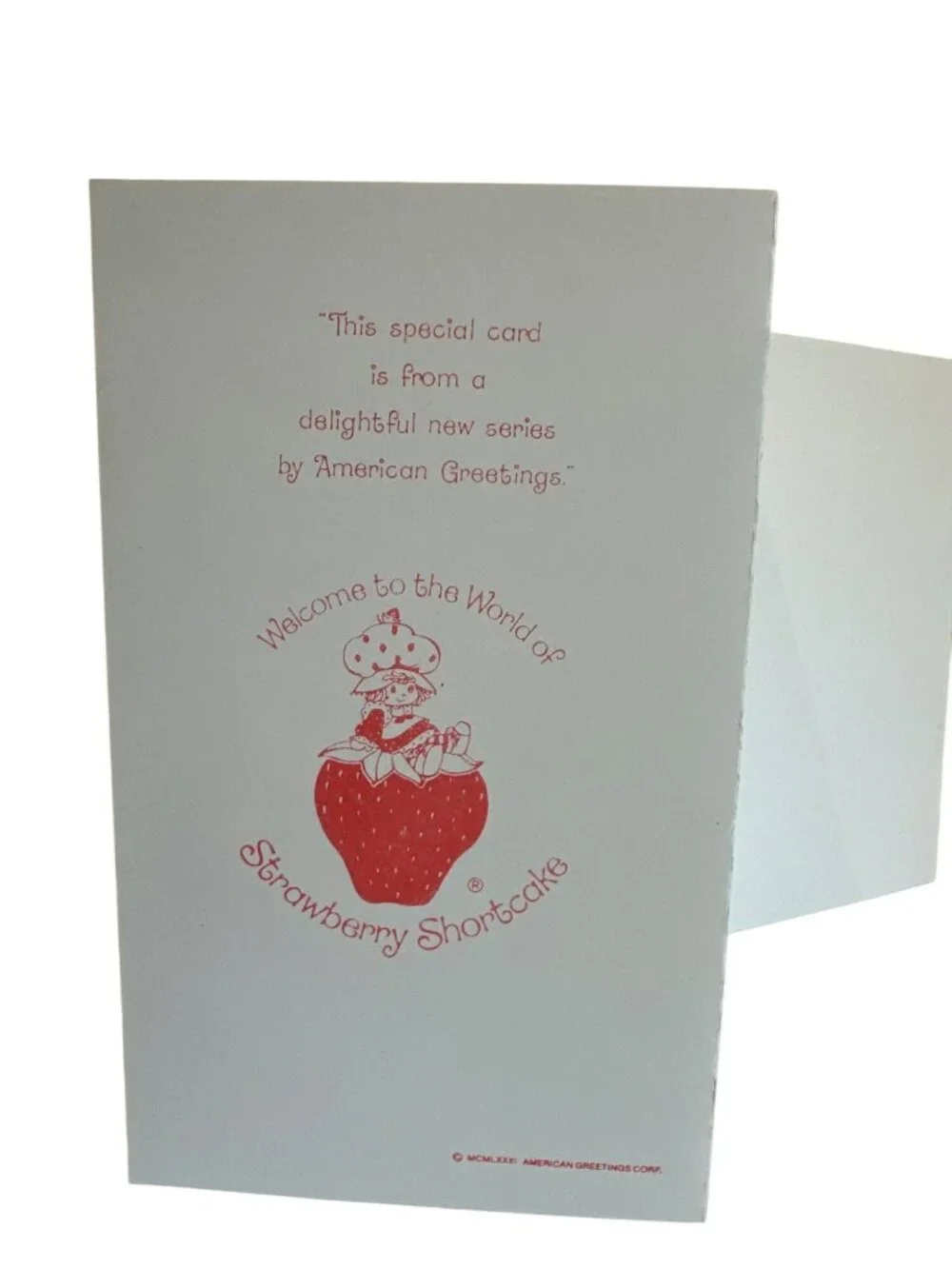 VTG Strawberry Shortcake Folded Thank You Greeting Card 80s American Greetings